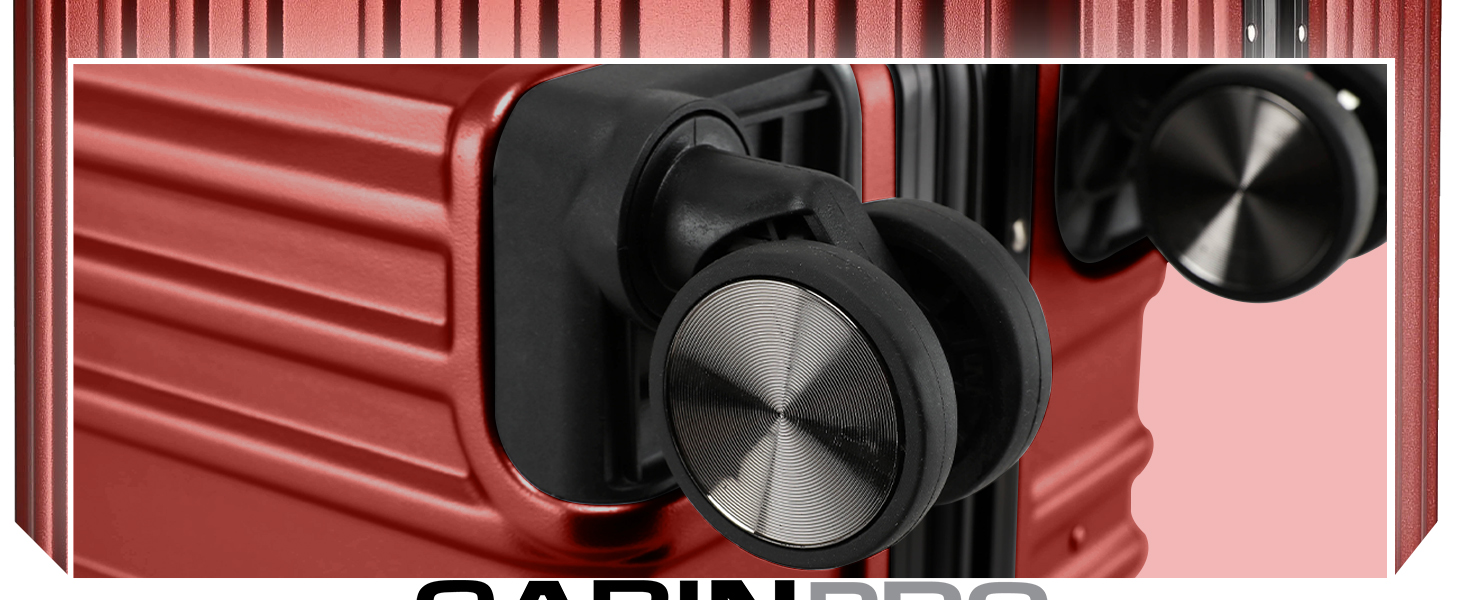 Cabinpro Aluminum Frame Trolley Luggage Suitcase with 4 Quite 360° Double Spinner wheels, CP001