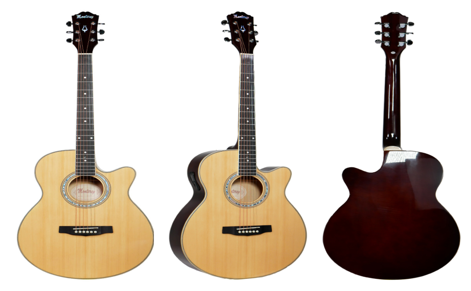 Monterey Folksize Acoustic Guitar with Tuner Natural Top (MA15TN