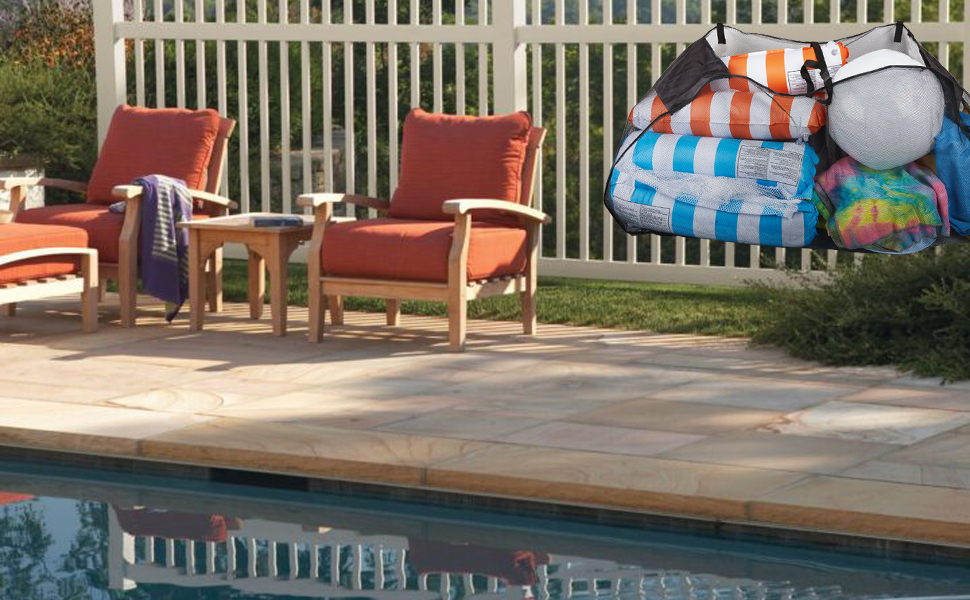 Pool Float Toy storage Mesh Bag, Swimming Pool Float storage organizer Fence Net