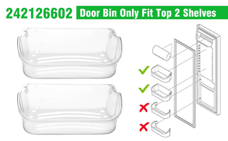 2 Pack UPGRADE 240356402 Refrigerator Door Bin Replacement