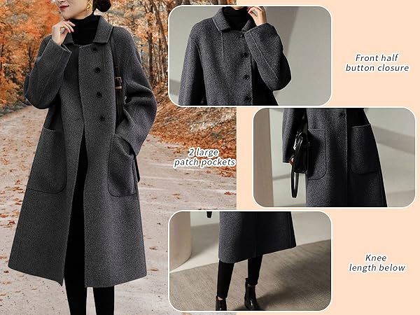 Amazon.com: chouyatou Women's Winter Wool Coat Single