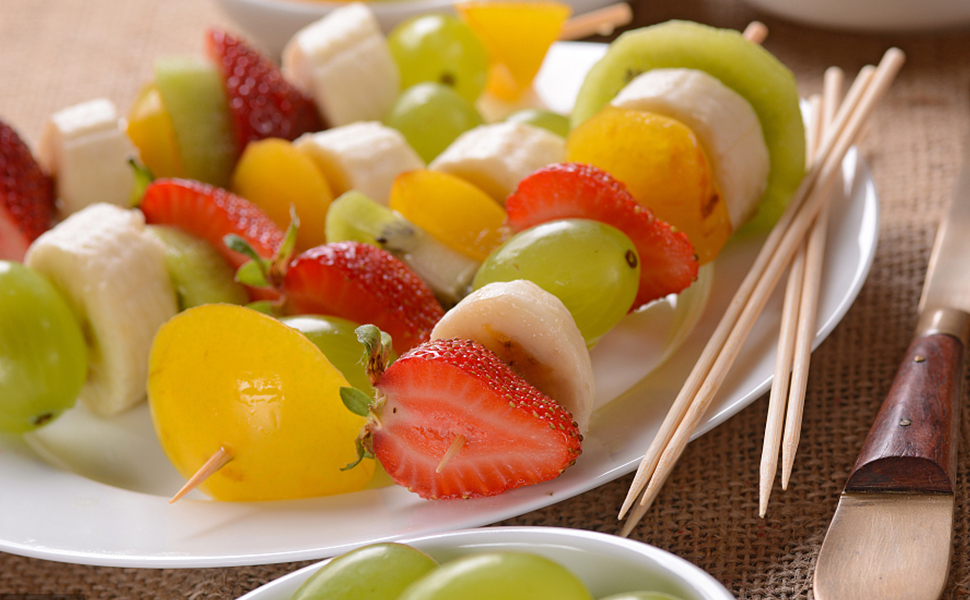 6" Bamboo Wood Skewers for BBQ, Kabob, Appetizer, Fruit
