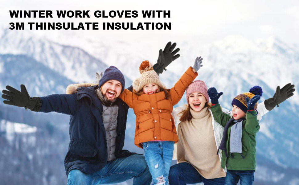 DLY Winter Gloves Men Waterproof Mens Winter Gloves Thermal Gloves