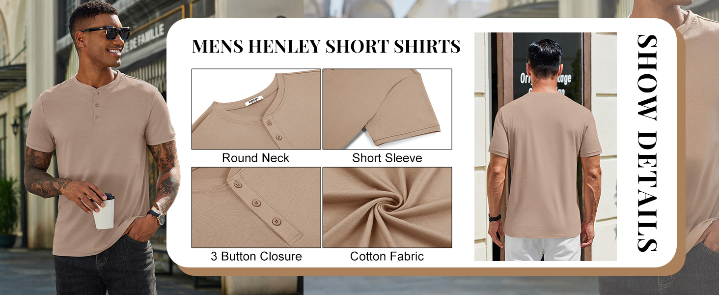 Men's Short-Sleeve Henley T-Shirt