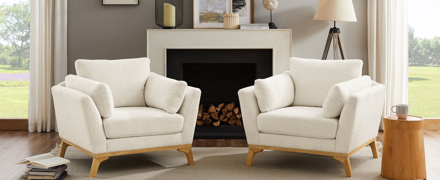 VANOMi LargeSized Accent Chair, Thick Cushion Bedroom