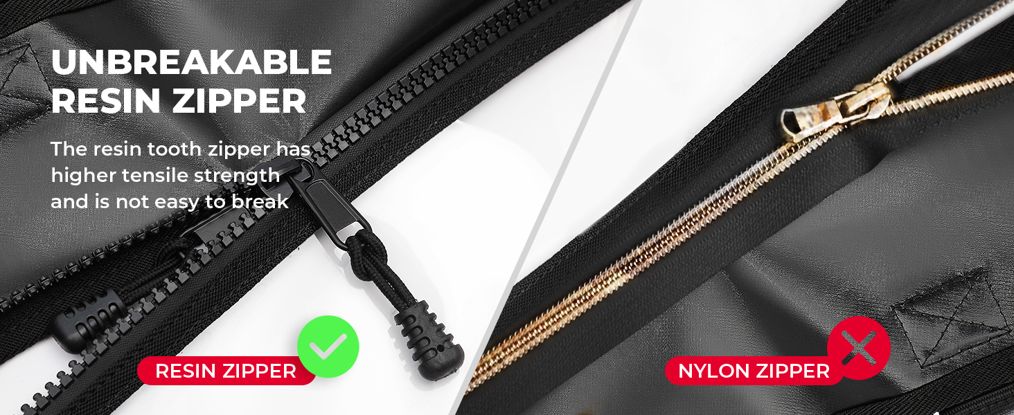 KEMIMOTO Cab Enclosures, Soft Upper Doors Resin Zipper