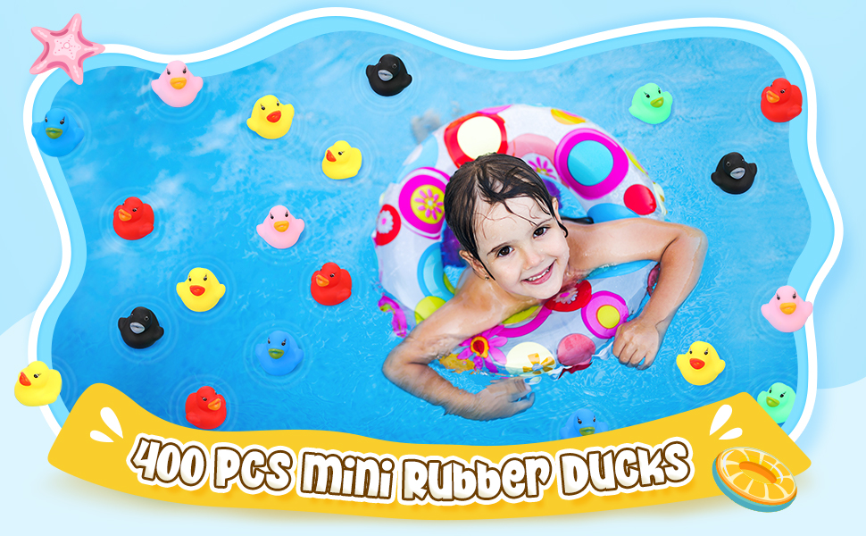 400 Pcs Mini Rubber Ducks, Float Tiny Baby Shower Rubber