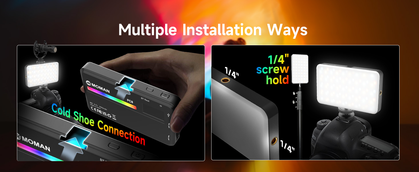 on camera rgb light, Light Panel for photography, RGB Video Light