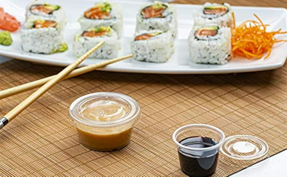 Mr. Miracle Plastic Portion Cups with Lids. Pack of 125. 1Ounce Translucent Jello