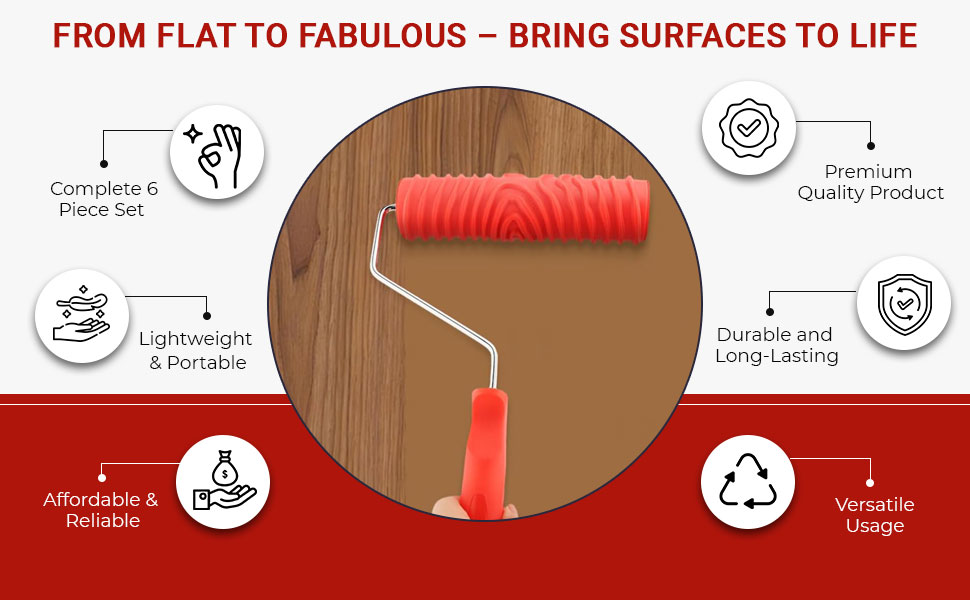 SPN-JGSP 6Pcs Wood Graining Tool Set,  