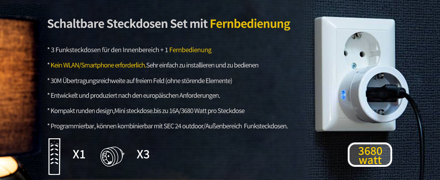 Funksteckdosen MIT Fernbedienung