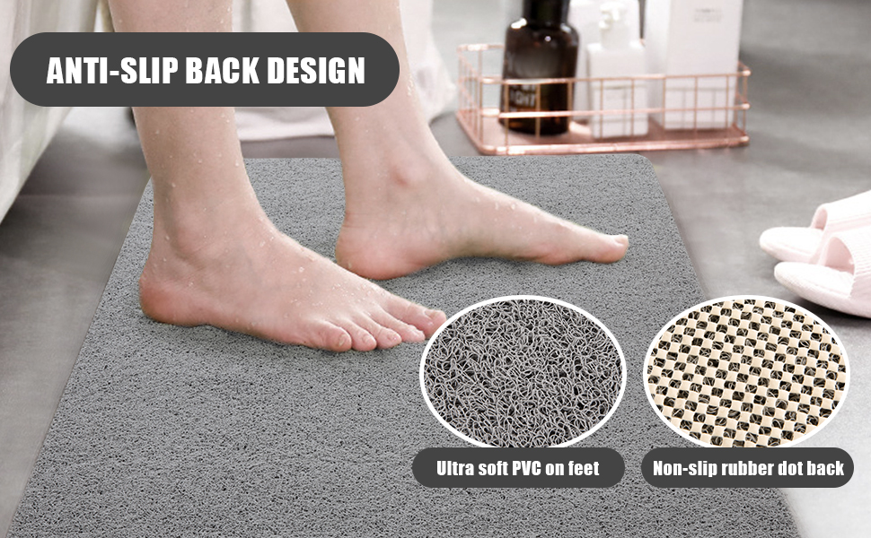 HOMBYS 58 x 32 Extra Large Shower Mat for Shower Stall Tub