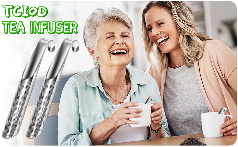 2 Pack Tea Strainers and 2 Tea Scoop, Stainless Steel Tea Diffuser