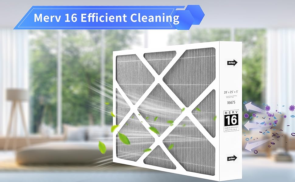 X6675 Air Filter 20x25x5 Merv 16 Healthy Climate Carbon Clean Air