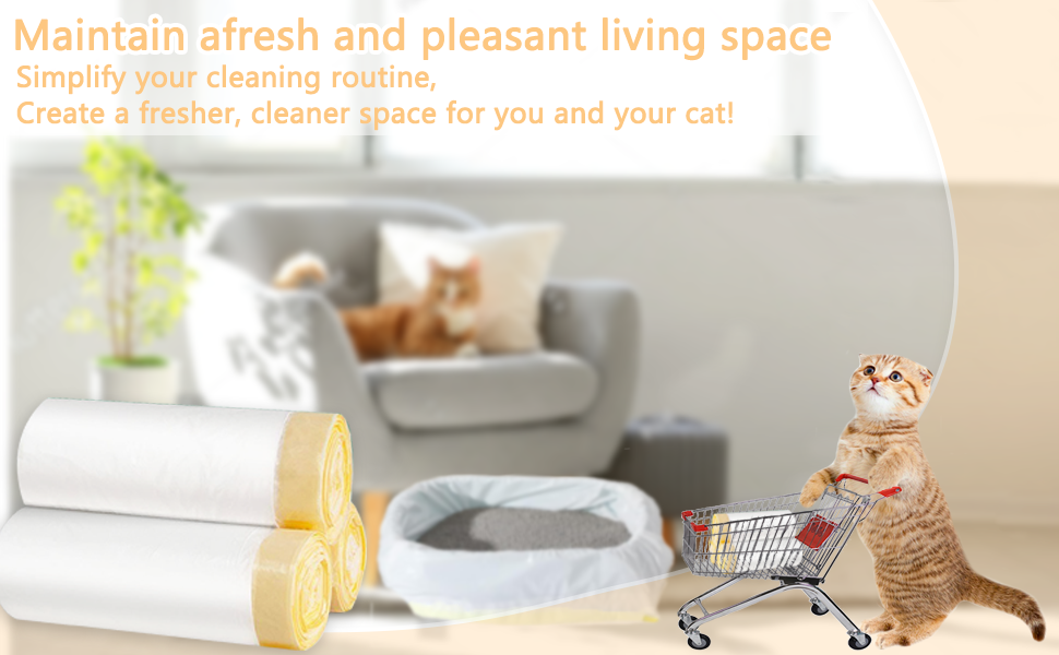 Cat Litter Box Liners 24 Count Jumbo Drawstring Cat