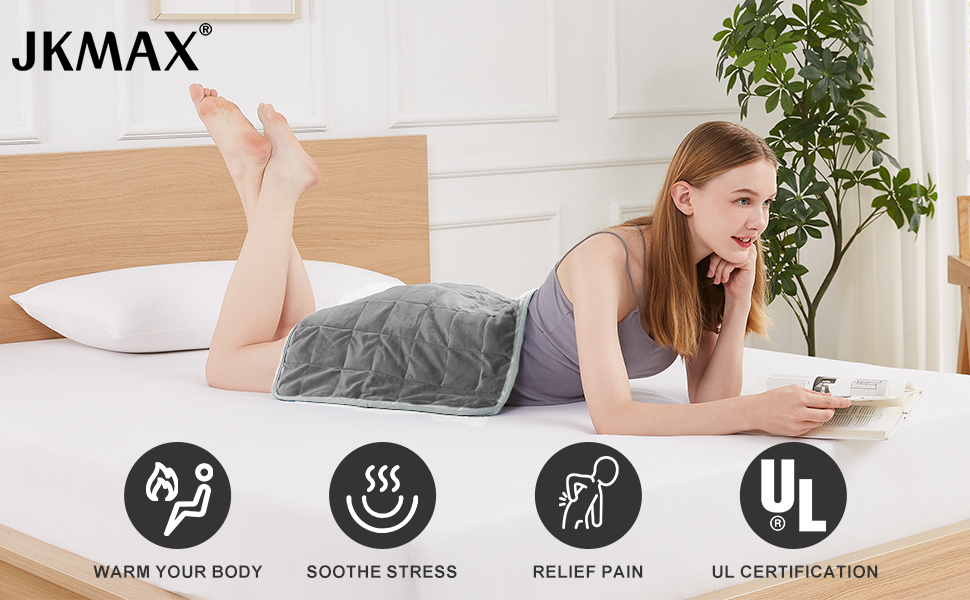 JKMAX Weighted Heating Pad XL 2.4lb Electric Heating Pads