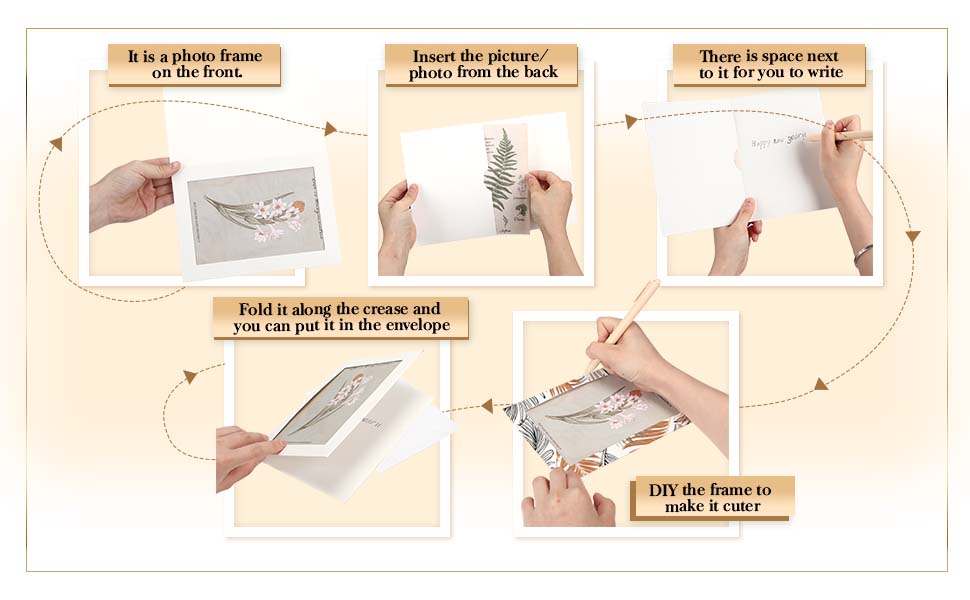 100 Set Window Photo Frame Note Cards with Envelopes Paper