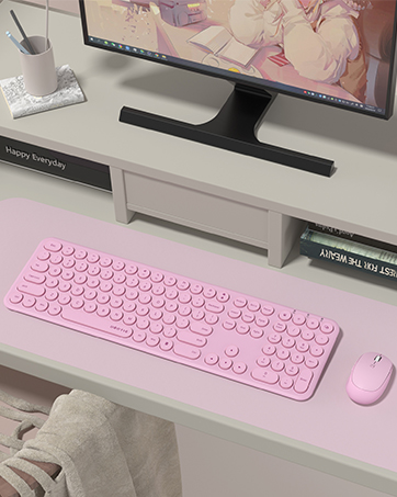 pink wireless scissor keyboard and mouse