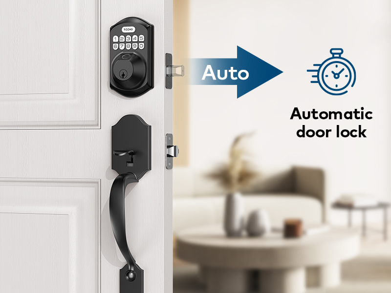 keyless entry door lock with handle