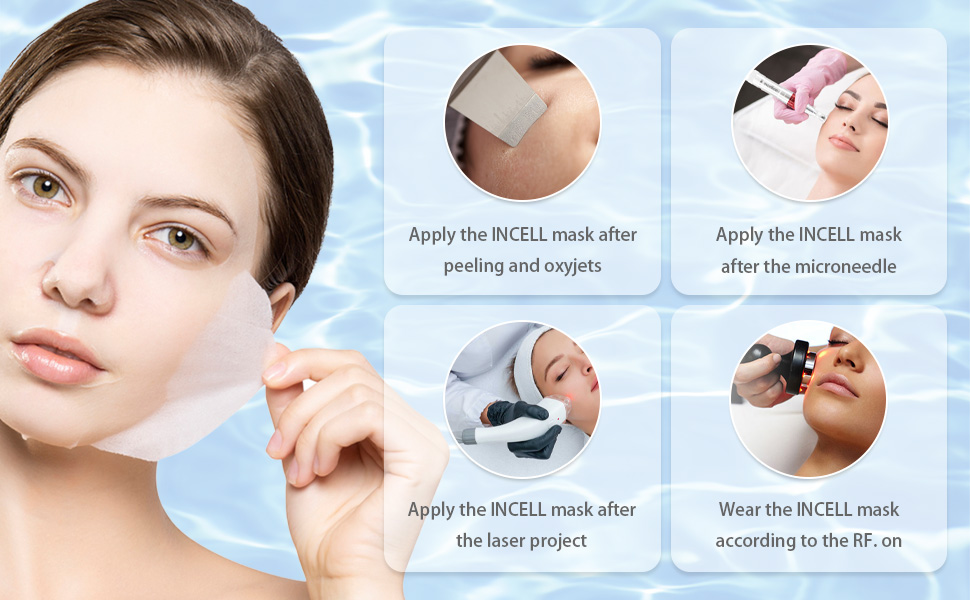 INCELLICE Sheet Mask Collagen Repair Face Mask with Derma Roller Stamp