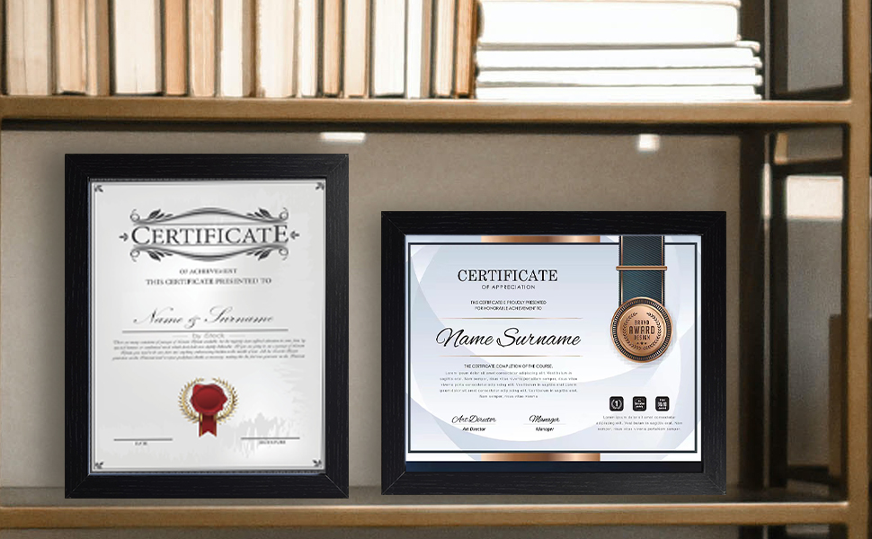 SESEAT 8.5x11 Picture Frame Certificate Document Frame Set of 6