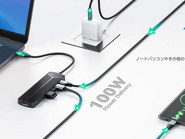 Amazon | Yottamaster USB Cハブ 7-IN-1 USB ハブ Type-C PD