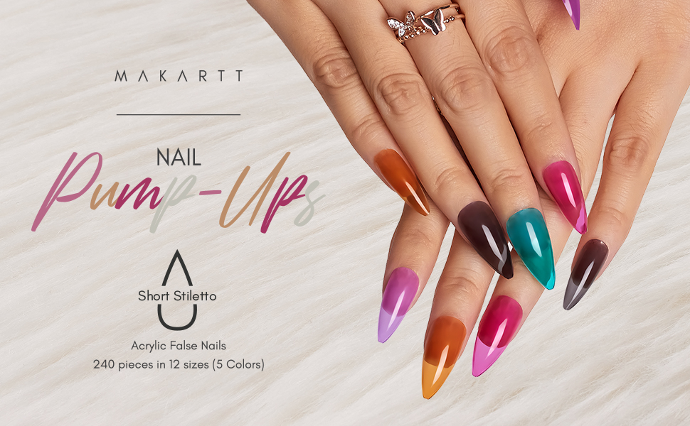 Amazon com Makartt Acrylic Nails Kit Short Stiletto Press on Set