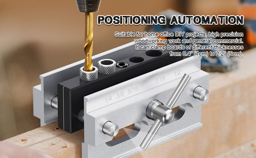 Dowel Jig Hole Locator Woodworking, Pocket Hole Drill Jig Adjustable
