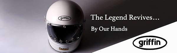 griffin ヘルメット Sサイズ シールド付き ビンテージヘルメット☆griffin Sサイズ 70年代 フルフェイス