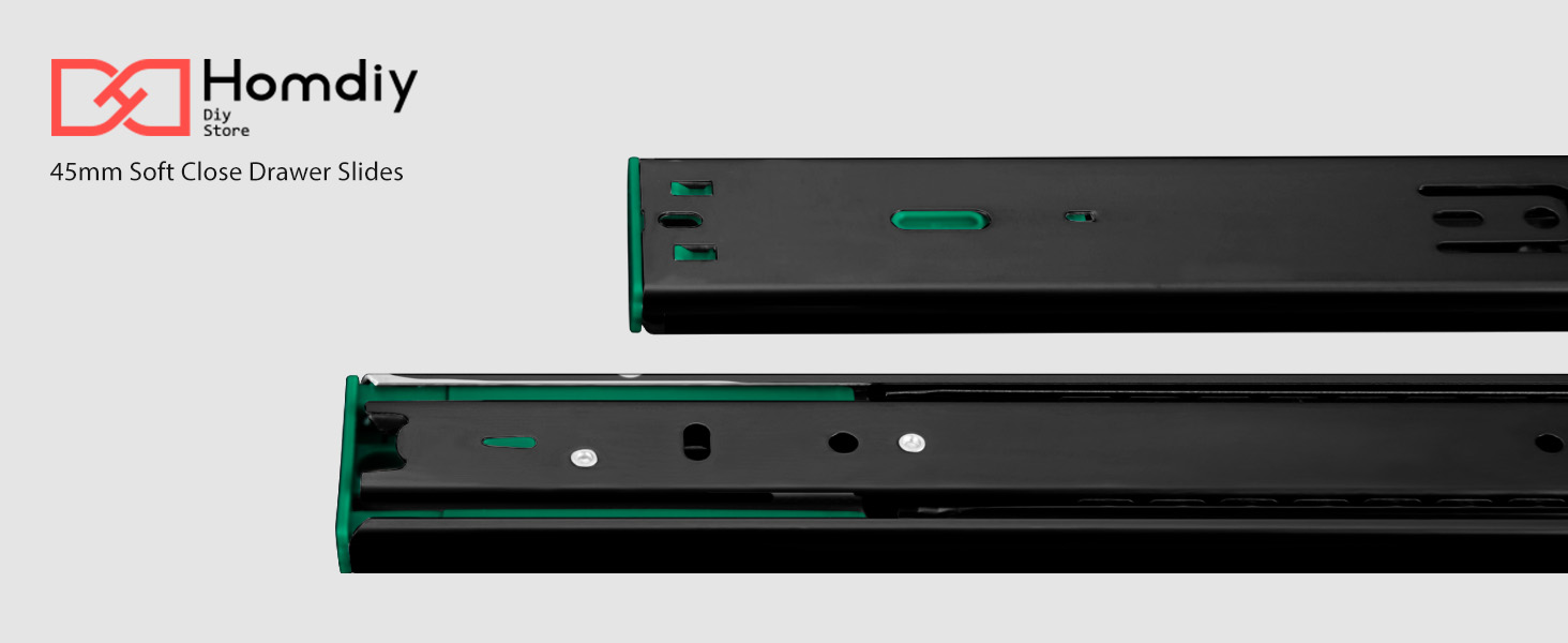 homdiy 5 Pair 10 Packs 20 Inch Full Extension Ball Bearing Drawer