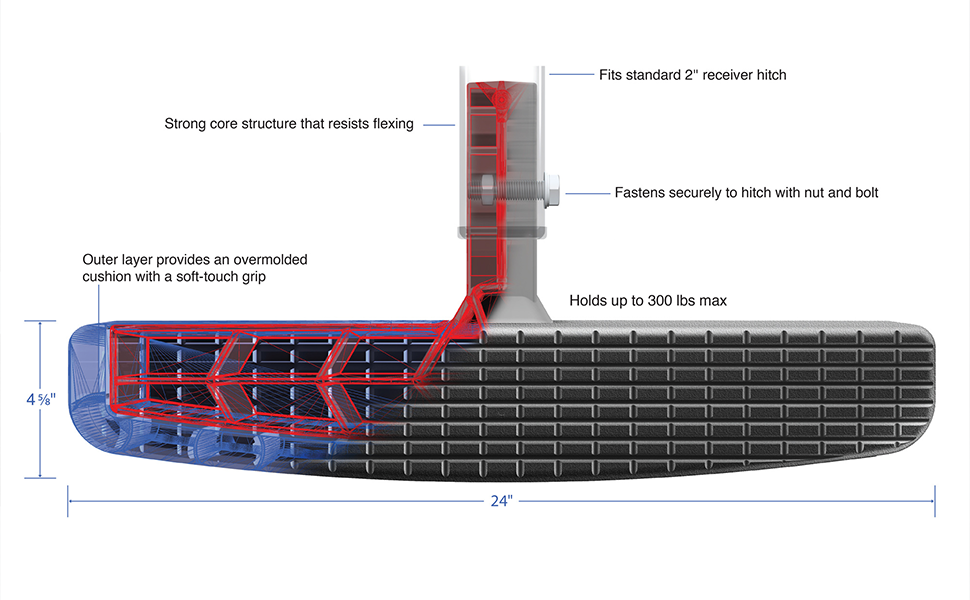 WeatherTech BumpStep XL with Standard Plated Hardware