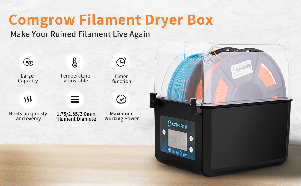 Comgrow Filament Dryer, Upgraded Filament Dry Box, Large