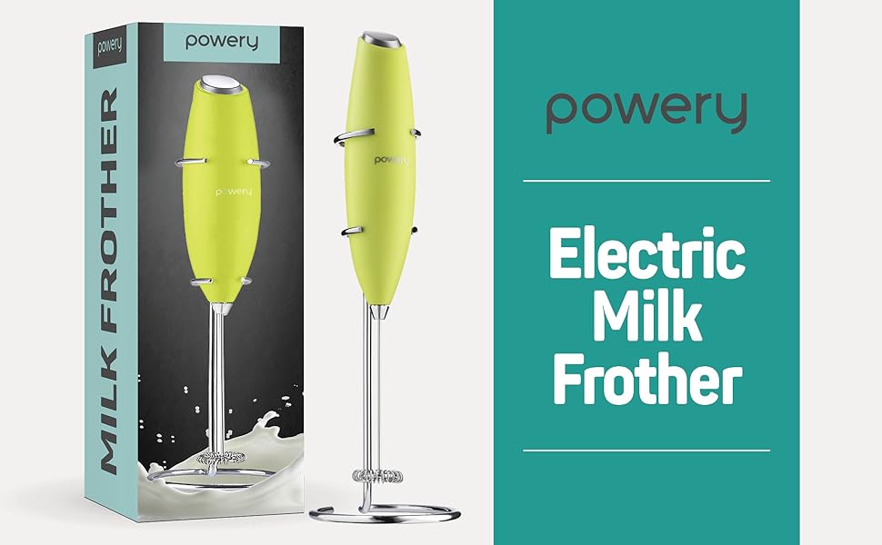 Powerful Handheld Milk Frother, Mini Milk Foamer, Battery