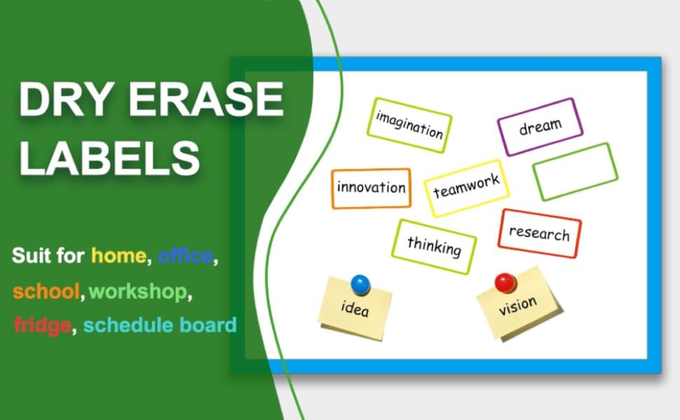 SVNOOC Reusable Dry Erase Labels 36pcs Sticky Notes for