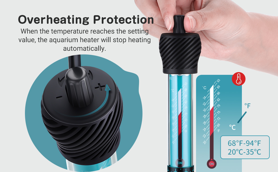 INKPET 300W Aquarium Heater, Adjustable Temperature Control Tank Heater