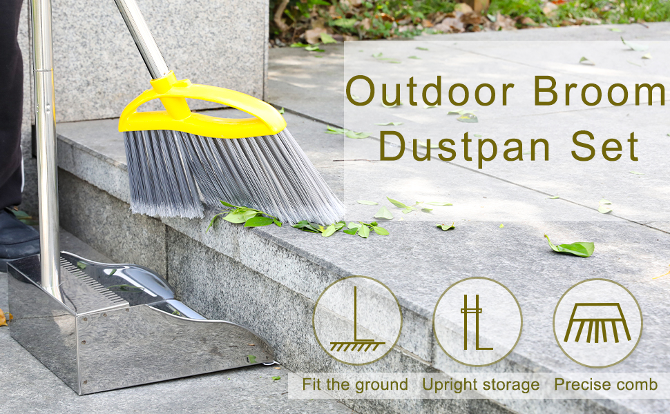 outdoor broom and dustpan