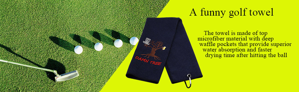 Damn Tree Disc Golf Towel with Clip