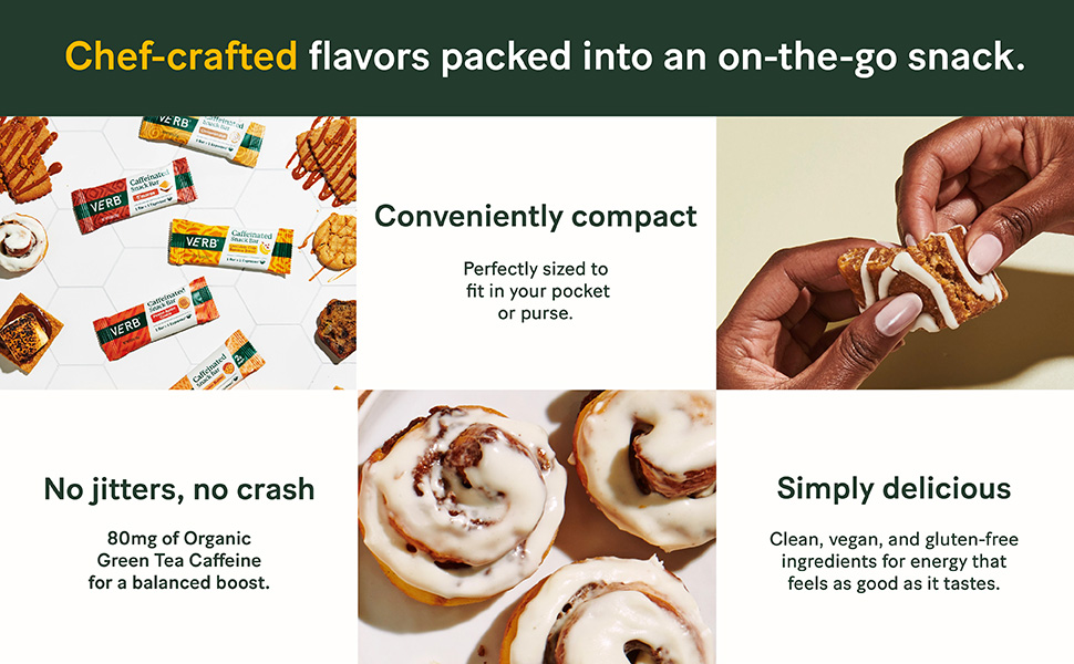 Verb Energy Lemon Caffeinated Snack Bars 90Calorie 2g