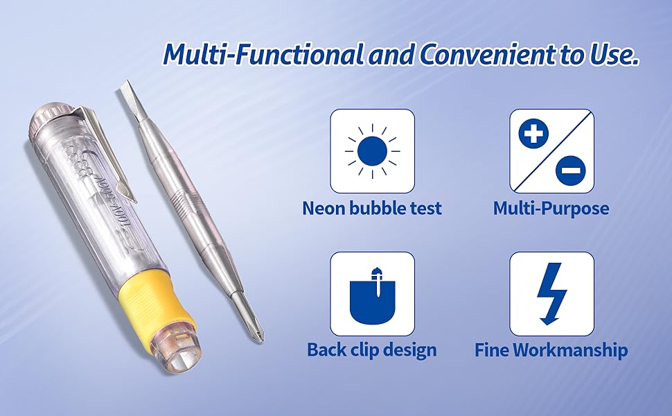 Eightwood Pen Electric Tester Voltage Detector Mains Tester Screwdriver