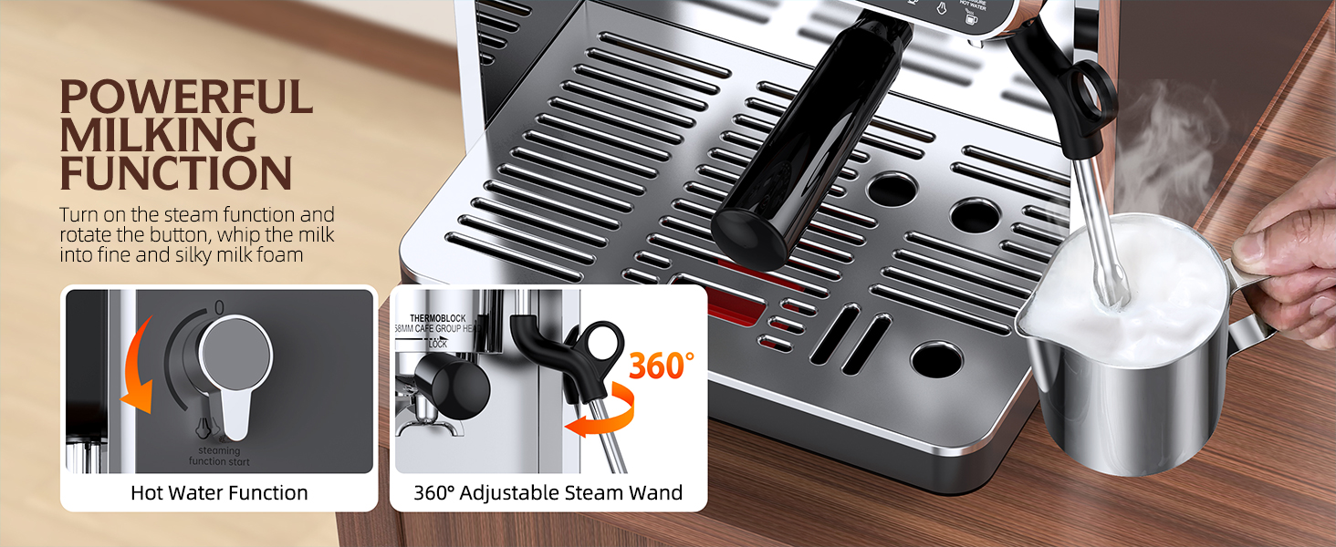 coffee maker with MILKING FUNCTION