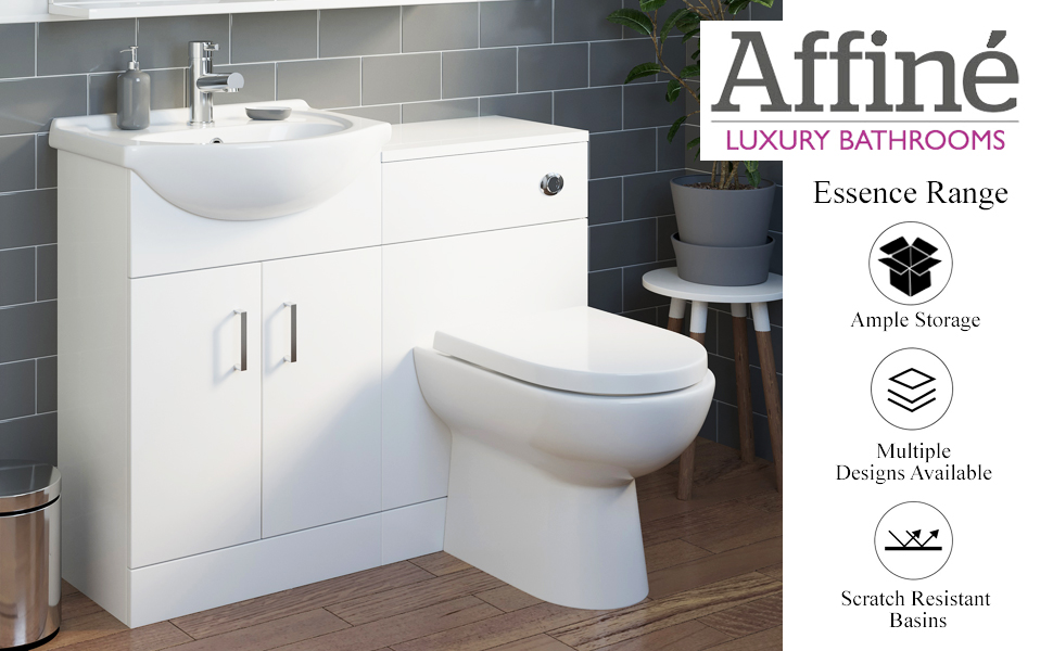Affine 1050mm Toilet and Bathroom Vanity Unit Combined Basin Sink
