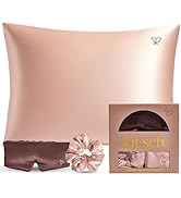 Kitsch Night time Renewal 3PC Sleep Set - Satin Pillowcase with Zipper for Hair & Skin - Softer T...