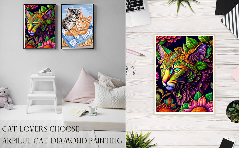 Arpilul Colorful Cat Diamond PaintingColorful Cat Diamond