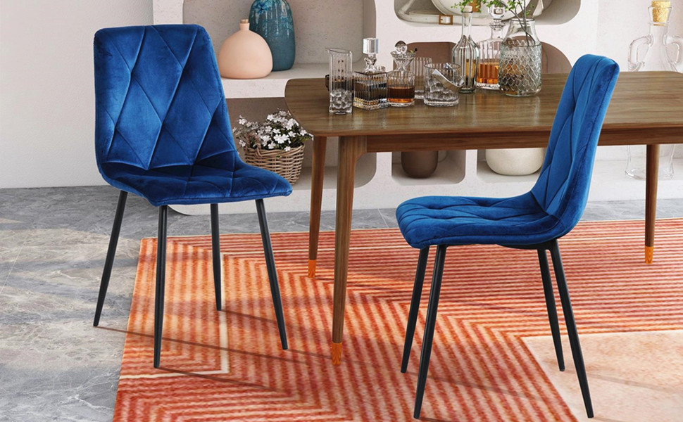 Recaceik Velvet Dining Chairs Set of 4, Modern Upholstered