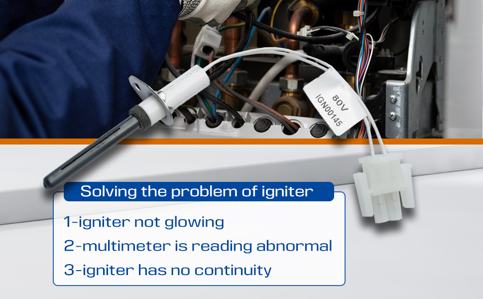 IGN00145 Furnace Ignitors with male plug 80 Volt Silicon