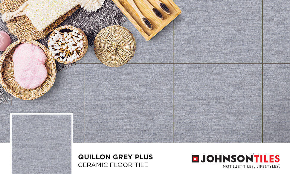 Johnson Tiles Quillon Plus Grey Plus Ceramic Floor Tile (30x30 cm 0.