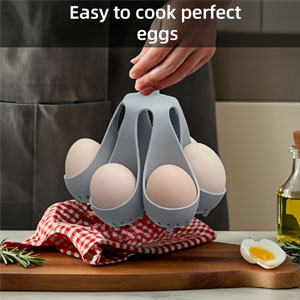 The anti-scald handle is always kept cool and does not burn your hands when you remove the eggs