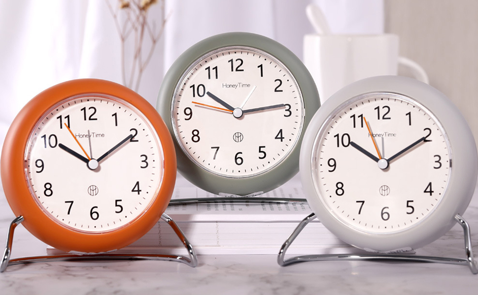 SHISEDECO 4 Inch Round NonTicking Analog Alarm Clock