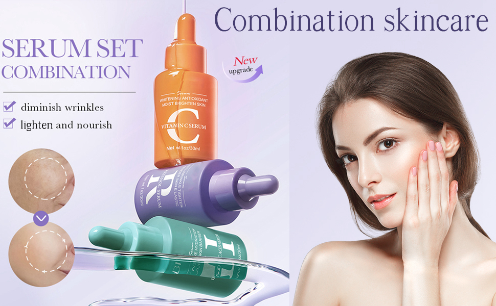 Skincare Set Gfits For Women teenage girls her him mens Vitamin C Serum Hyaluronic Acid Retinol