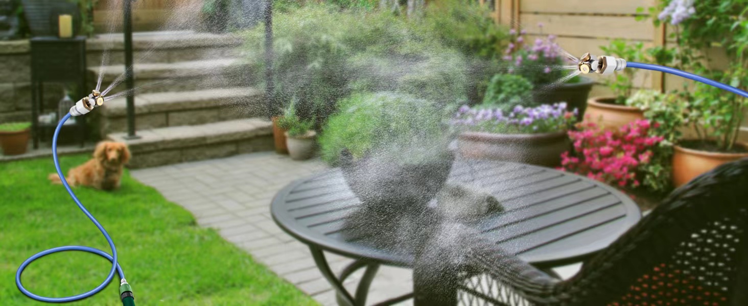 HAOWIN Misters for Outside Patio, 3 Nozzles Fine Mist